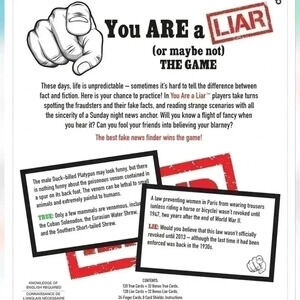 Outset Media You are A Liar Fact‎ Or Fiction Guessing Party Card Game NWOT